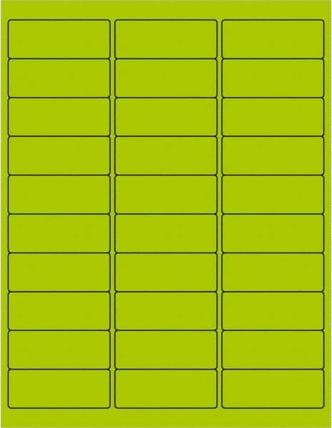 Tape Logic - 2-5/8" Long, Fluorescent Green Paper Laser Label - For Laser Printers - Caliber Tooling