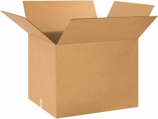 Made in USA - 20" Wide x 24" Long x 18" High Rectangle Corrugated Shipping Box - 1 Wall, Kraft (Color), 65 Lb Capacity - Caliber Tooling