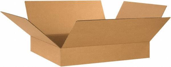 Made in USA - 20" Wide x 24" Long x 4" High Rectangle Corrugated Shipping Box - 1 Wall, Kraft (Color), 65 Lb Capacity - Caliber Tooling