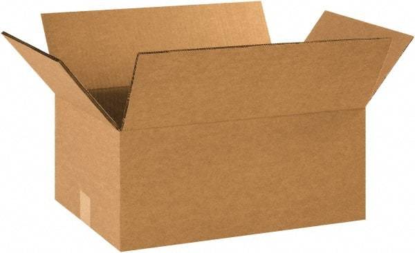 Made in USA - 12" Wide x 16" Long x 6" High Rectangle Heavy Duty Corrugated Box - 2 Walls, Kraft (Color), 100 Lb Capacity - Caliber Tooling