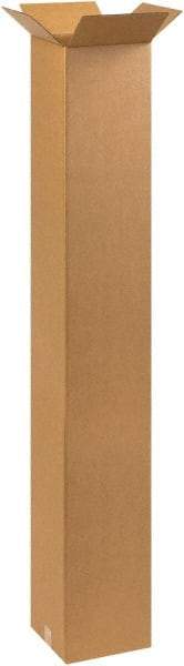 Made in USA - 10" Wide x 10" Long x 60" High Rectangle Corrugated Shipping Box - 1 Wall, Kraft (Color), 65 Lb Capacity - Caliber Tooling