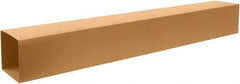 Made in USA - 8" Wide x 8" Long x 72" High Rectangle Telescoping Box - 1 Wall, Kraft (Color), 65 Lb Capacity - Caliber Tooling