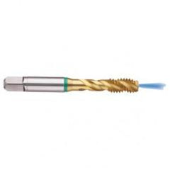 1/4-20 2B 3-Flute Cobalt Green Ring Semi-Bottoming 40 degree Spiral Flute Tap-TiN - Caliber Tooling