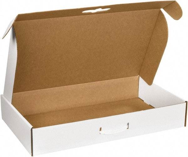 Made in USA - 11-3/8" Wide x 20" Long x 5-1/2" High Rectangle Corrugated Shipping Box - 1 Wall, White - Caliber Tooling