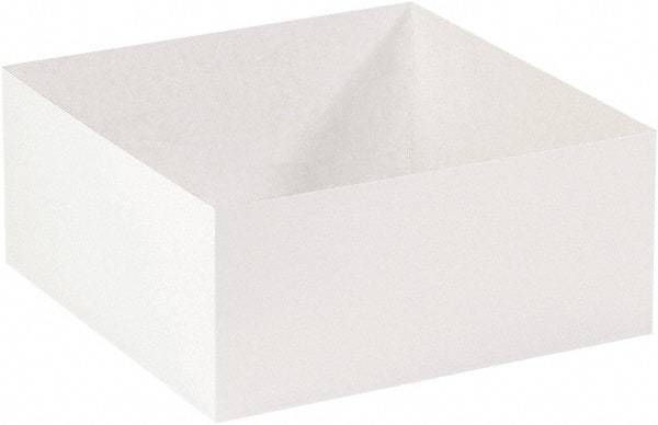 Made in USA - 14" Wide x 14" Long x 6" High Square Chipboard Box - 1 Wall, White - Caliber Tooling