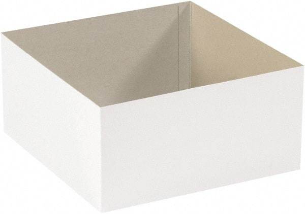 Made in USA - 12" Wide x 19" Long x 6" High Rectangle Chipboard Box - 1 Wall, White - Caliber Tooling