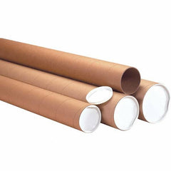 Made in USA - 4" Diam x 60" Long Round Heavy Duty Mailing Tubes - 1 Wall, Kraft (Color) - Caliber Tooling