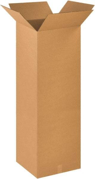 Made in USA - 18" Wide x 18" Long x 48" High Rectangle Corrugated Shipping Box - 1 Wall, Kraft (Color), 65 Lb Capacity - Caliber Tooling