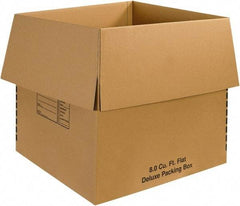 Made in USA - 24" Wide x 24" Long x 24" High Square Moving Boxes - 1 Wall, Kraft (Color), 65 Lb Capacity - Caliber Tooling