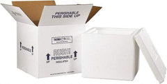 Made in USA - 12" Wide x 12" Long x 11-1/2" High Rectangle Insulated Box - 1 Wall, White - Caliber Tooling