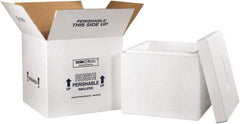 Made in USA - 16-3/4" Wide x 16-3/4" Long x 15" High Rectangle Insulated Box - 1 Wall, White - Caliber Tooling