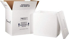 Made in USA - 14" Wide x 18" Long x 19" High Rectangle Insulated Box - 1 Wall, White - Caliber Tooling