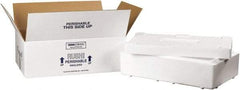 Made in USA - 11-1/2" Wide x 19-1/2" Long x 4-1/8" High Rectangle Insulated Box - 1 Wall, White - Caliber Tooling