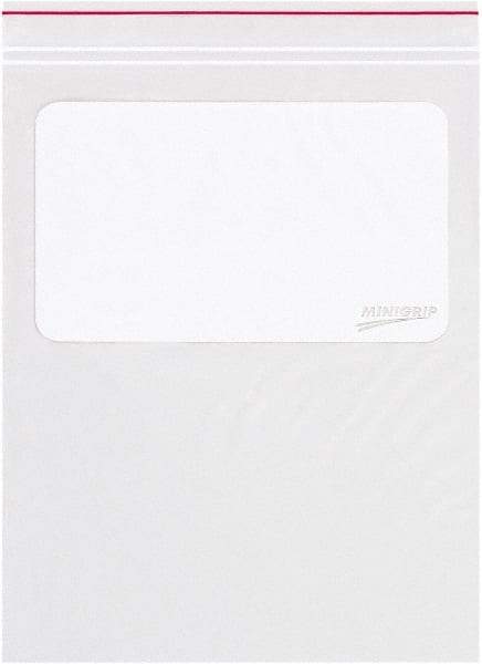 Minigrip - 9 x 12", 2 mil Minigrip White Block Reclosable Polybags - Clear - Caliber Tooling