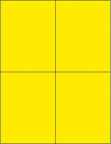 Tape Logic - 5-1/2" Long, Fluorescent Yellow Paper Laser Label - For Laser Printers - Caliber Tooling