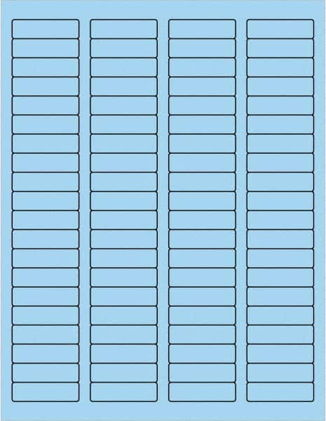 Made in USA - 1-3/4" Long, Pastel Blue Paper Laser Label - For Laser Printers - Caliber Tooling