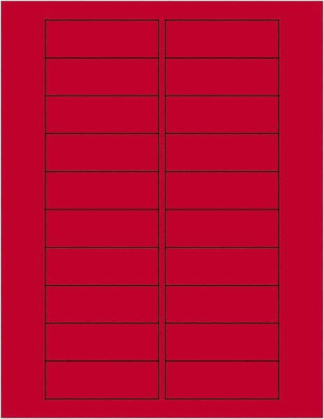 Tape Logic - 3" Long, Fluorescent Red Paper Laser Label - For Laser Printers - Caliber Tooling