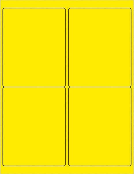 Tape Logic - 5" Long, Fluorescent Yellow Paper Laser Label - For Laser Printers - Caliber Tooling