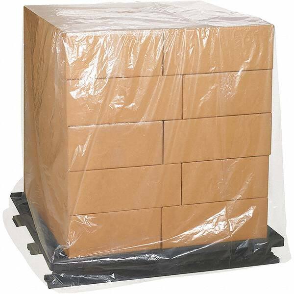 Made in USA - 46" Long x 48" Wide x 96" High Pallet Cover - Clear, Case, 25 Piece - Caliber Tooling