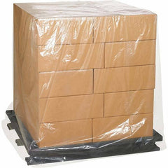 Made in USA - 46" Long x 58" Wide x 96" High Pallet Cover - Clear, Case, 50 Piece - Caliber Tooling