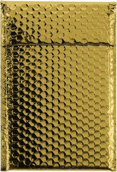 Made in USA - 11" Long x 7-1/2" Wide Peel-Off Self-Seal Bubble Mailer - Gold - Caliber Tooling