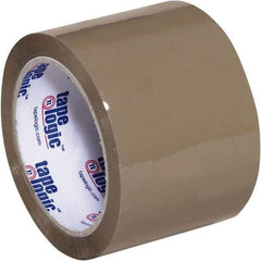 Tape Logic - 3" x 110 Yd Tan Acrylic Adhesive Packaging Tape - Polypropylene Film Backing, 2.6 mil Thick, 24.7 Lb Tensile Strength - Caliber Tooling