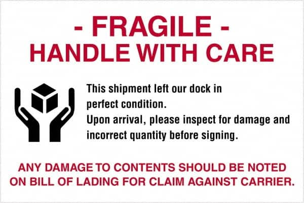 Tape Logic - 6" Long, Red, Black on White Paper Shipping Label - For Multi-Use - Caliber Tooling