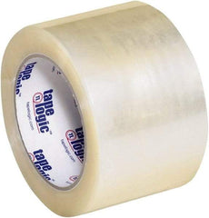 Tape Logic - 3" x 110 Yd Clear Hot Melt Adhesive Packaging Tape - Polypropylene Film Backing, 1.9 mil Thick, 22 Lb Tensile Strength - Caliber Tooling