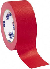 Tape Logic - 2" Wide x 60 Yd Long Red Crepe Paper Masking Tape - 4.9 mil Thick - Caliber Tooling