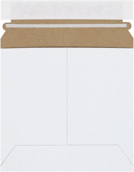 Made in USA - 6" Long x 6-3/8" Wide Peel-Off Self-Seal Flat Mailer - White - Caliber Tooling