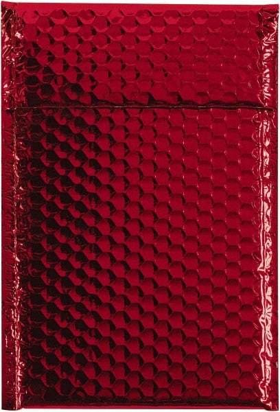 Made in USA - 11" Long x 7-1/2" Wide Peel-Off Self-Seal Bubble Mailer - Red - Caliber Tooling