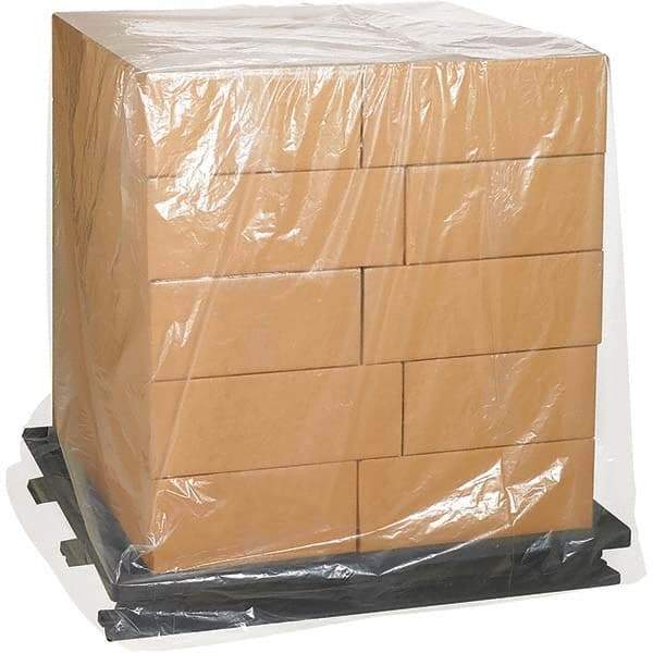 Made in USA - 48" Long x 51" Wide x 75" High Pallet Cover - Clear, Case, 100 Piece - Caliber Tooling