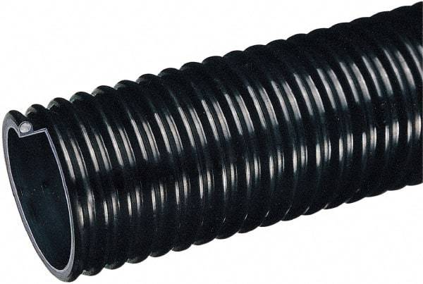 Kuriyama of America - 3" ID x 3.64" OD, 40 Max psi, Full In. Hg, Dry Material Handling & Transfer Hose - Polyurethane Liner, PVC Cover, -40 to 150°F, 4" Bend Radius, 50' Coil Length, Black - Caliber Tooling