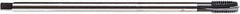 Emuge - M18x2.50 Metric, 3 Flute, NE2 Finish Cobalt, Spiral Point, Extension Pulley Tap - Plug Chamfer, 9.8" OAL, 1-1/16" Thread Length, 6H Class of Fit - Exact Industrial Supply