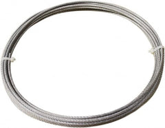 Loos & Co. - 1/8" x 3/32" Diam, Galvanized Steel Wire Rope - 920 Lb Breaking Strength, 7 x 7, Vinyl Coating - Caliber Tooling