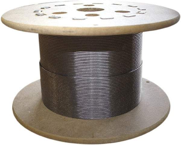 Loos & Co. - 3/16" x 3/16" Diam, Stainless Steel Wire Rope - 2,900 Lb Breaking Strength, 7 x 19 - Caliber Tooling