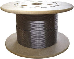 Loos & Co. - 500' Long, 1/16" x 1/16" Diam, Stainless Steel Wire Rope - 480 Lb Breaking Strength, 7 x 19 - Caliber Tooling