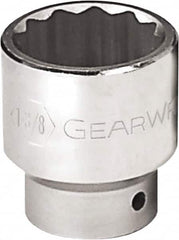 GearWrench - 1-3/8", 3/4" Drive, Standard Hand Socket - 12 Points, 2-9/32" OAL, Alloy Steel, Chrome Finish - Caliber Tooling