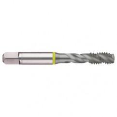 M10x1.5 6H 3-Flute Cobalt Yellow Ring Semi-Bottoming 40 degree Spiral Flute Tap-MolyGlide - Caliber Tooling