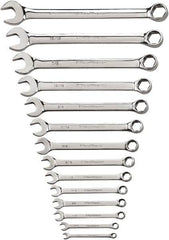 GearWrench - 14 Piece, 1/4" to 1", 6 Point Combination Wrench Set - Inch Measurement Standard, Chrome Finish - Caliber Tooling