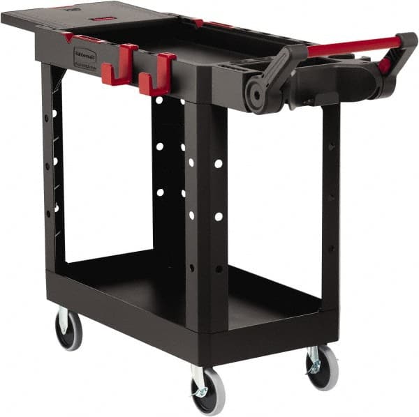 Rubbermaid - 500 Lb Capacity, 17-3/4" Wide x 46-3/16" Long x 36" High Heavy Duty Utility Cart - 2 Shelf, 12 Slot, Structural Foam - Caliber Tooling