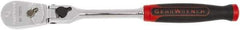 GearWrench - 1/4" Drive Pear Head Ratchet - Full Polish Chrome Finish, 8" OAL, 84 Gear Teeth, Locking Flex Head - Caliber Tooling