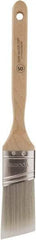 Wooster Brush - 1-1/2" Oval/Angle Polyester Angular Brush - 2-7/16" Bristle Length, 5.756" Wood Fluted Handle - Caliber Tooling