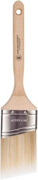 Wooster Brush - 2-1/2" Oval/Angle Polyester Angular Brush - 2-15/16" Bristle Length, 6-5/8" Wood Fluted Handle - Caliber Tooling