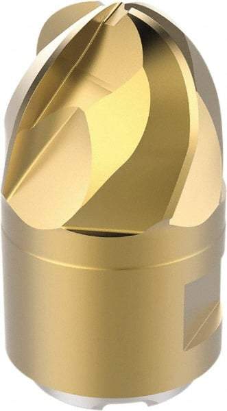 Seco - MP16 Grade MP3000 Carbide Ball Nose Milling Tip Insert - TiAIN/TiN Finish, 4 Flutes, 15.88mm Cutting Diam, 10mm Depth of Cut, 24.6mm Extension, 5/16" Cnr Rad - Caliber Tooling