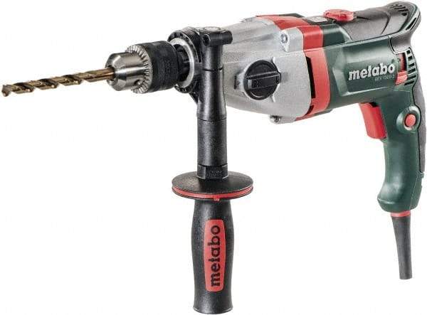 Metabo - 1/2" Keyed Chuck, 0 to 1,000/0 to 3,100 RPM, Pistol Grip Handle Electric Drill - 9.6 Amps, 120 Volts, Reversible - Caliber Tooling