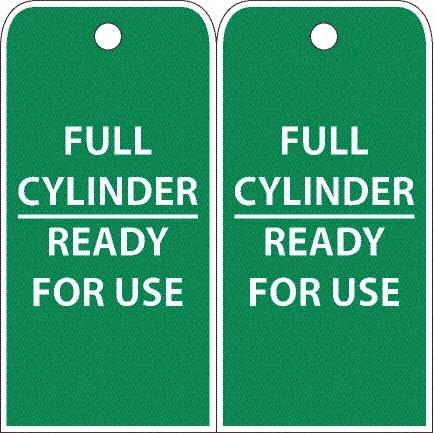 NMC - 4" High x 8" Long, FULL CYLINDER-READY FOR USE, English Safety & Facility Accident Prevention Tag - 2 Sides, White Poly - Caliber Tooling