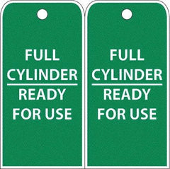 NMC - 4" High x 8" Long, FULL CYLINDER-READY FOR USE, English Safety & Facility Accident Prevention Tag - 2 Sides, White Poly - Caliber Tooling