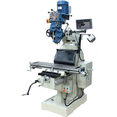 Baileigh - 9" Table Width x 42" Table Length, Step Pulley Control, 1 Phase Knee Milling Machine - R8 Spindle Taper, 3 hp - Caliber Tooling