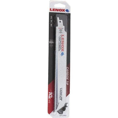 Lenox - 9" Long x 1" Thick, Bi-Metal Reciprocating Saw Blade - Tapered Profile, 8 TPI, Toothed Edge, Tang Shank - Caliber Tooling